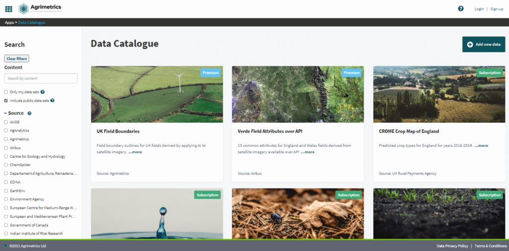 Data Catalogue ของ Agrimetrics