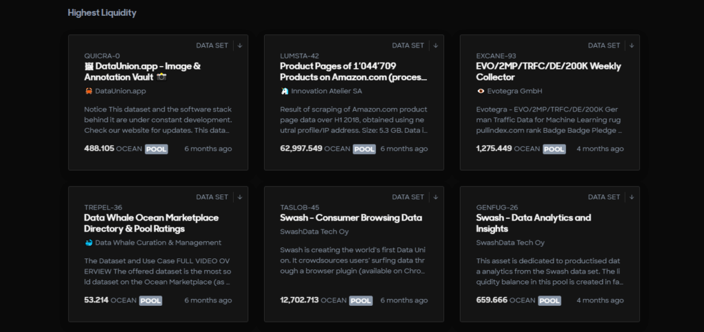 Data Catalogue ของ Ocean Market